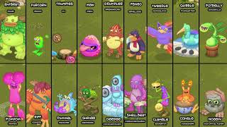 Tribal Island but each Monster is Zoomed in  My Singing Monsters [upl. by Neerak848]