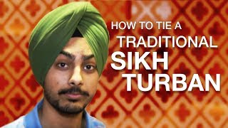 How to tie a traditional Sikh turban [upl. by Anaer]