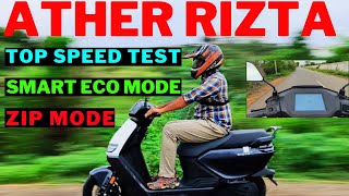 Ather Rizta Z Top Speed Test in Zip amp Smart Eco Modes tvsiqube trending automobile viral speed [upl. by Bevash213]