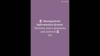 Management Information System Previous years questions and answers 📝 [upl. by Arted]