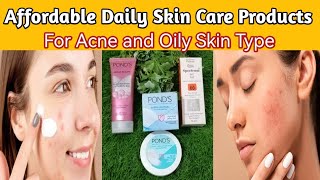 Affordable Daily Skin Care Products for Acne and Oily Skin Type  acneskin lifestylewithsadia [upl. by Sirc]