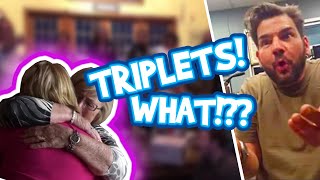 Triplets Best funny amp heart warming triplet pregnancy reveal compilation [upl. by Eetak]