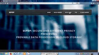 SEPDP Secure and Efficient Privacy Preserving Provable Data Possession in Cloud Storage  Java [upl. by Sajet837]