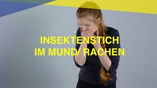 Insektenstich im MundRachen  MAUS Erste Hilfe Kurs  Video Tutorial [upl. by Assetniuq]