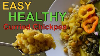 DELICIOUS CURRIED CHICKPEAS  healthy vegan quick [upl. by Acimat833]