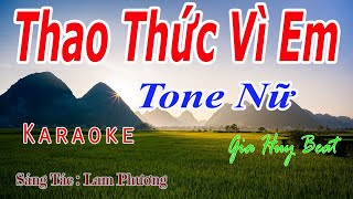 Thao Thức Vì Anh  Karaoke Tone Nữ  Nhạc Sống  gia huy beat [upl. by Sturdivant376]