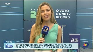 Debate NDTV em Joinville cinco candidatos discutem futuro da cidade [upl. by Arahsit]