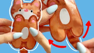 MOVING TAIL cat paper squishy ✨ make your own HOW TO [upl. by Odlareg]