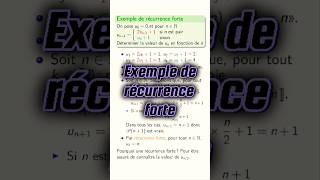 Exemple de raisonnement par recurrence forte cpge maths pcsi mpsi [upl. by Snevets]