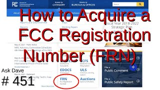 How to Acquire an FCC Registration Number FRN 451 [upl. by Qifar]