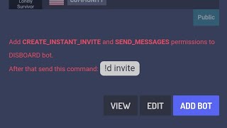 Fix Add CREATEINSTANTINVITE and SENDMESSAGES permissions to DISBOARD bot d invite is invite [upl. by Almira373]