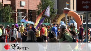 Calgary Pride parade draws thousands downtown [upl. by Nwahsed]