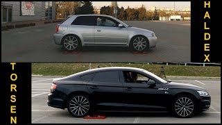 SLIP TEST  HALDEX vs TORSEN  Audi S3 Quattro 2000 vs Audi A5 Quattro 2017  4x4testsonrollers [upl. by Ebenezer659]