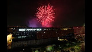 Our Tampines Hub Countdown to 2024 Fireworks 4K HDR [upl. by Ahsikcin]