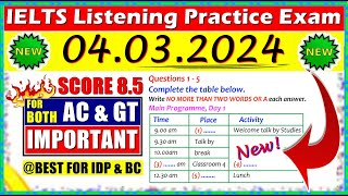 IELTS LISTENING PRACTICE TEST 2024 WITH ANSWERS  04032024 [upl. by Pardoes]