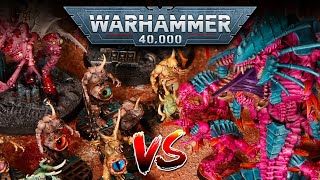 Nurgle Daemons vs Tyranids Warhammer 40k DEATHMATCH Game 3 [upl. by Aryhs]