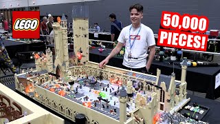 Huge LEGO Harry Potter Hogwarts Battle amp Great Hall with 50000 Pieces [upl. by Casavant]