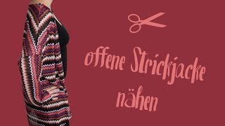 offene Strickjacke  Cardigan nähen  DIY Tutorial  Nähanleitung  Schnittmuster [upl. by Ixela]