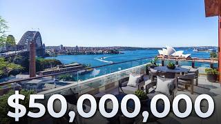 🏘️ Inside THE MOST EXPENSIVE Penthouse in The Rocks NSW  50M Sydney Penthouse Tour [upl. by Hanala]