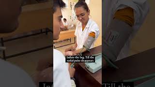 Blood Pressure Measurement Palpatory Methodshortsindia navsari anatomy bloodpressure [upl. by Schulein]