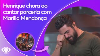 Henrique chora ao cantar parceria com Marília Mendonça  Faustão na Band [upl. by Riess682]