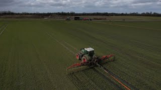 PIPING SLURRY ONTO GROWING CROPS [upl. by Ardnuahs]