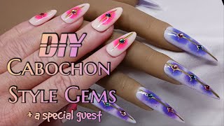 DIY Cabochon Style Gems on Halo Nails [upl. by Ermina329]