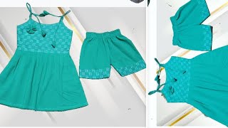 Bache hoye fabric se baby dress cutting and stiching step by step babydress [upl. by Ainoet789]