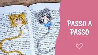 Como Fazer Marca Página de Crochê de Gato Passo a Passo [upl. by Tomaso]