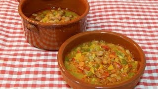 Receta fácil de alubias pintas con verduras [upl. by Wivina]