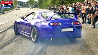 Modified Cars leaving Car Show  800HP Skyline TopSecret Supra GT500 AE86 R32 Pandem [upl. by Siroval847]