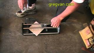 How to Cut Diagonal Ceramic Floor Tiles [upl. by Ahsitniuq851]