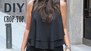 DIY Costura Cómo hacer blusa crop top patrones gratis [upl. by Bernete]