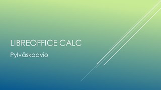 Tietotekniikka LibreOffice Calc 6  Pylväskaavion tekeminen lukio [upl. by Asirral]