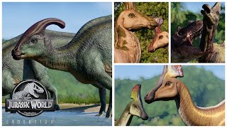 Every Hadrosaur and their skins in JURASSIC WORLD EVOLUTION 🦖 [upl. by Annim]