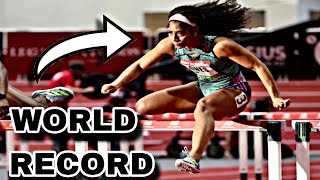 EPIC Tia Jones Equaled 60m Hurdles World Record at USA Indoors [upl. by Davies]