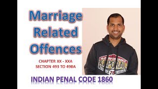 Marriage Related Offences  Indian Penal Code 1860  Chapter XX  Section 493 to 498A [upl. by Megdal]