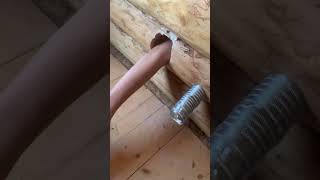 Pellet stove install Creepy arm in wall [upl. by Hill839]