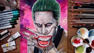 Suicide Squad  Joker Jared Leto  speed drawing  drawholic [upl. by Dodds]