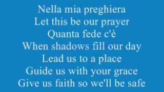 Celine Dion ft Andrea Bocelli The Prayer Lyrics [upl. by Anaerb]