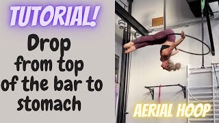 How to do a drop from the top of the hoop Lyra to hip hold  tutorial [upl. by Moffit]