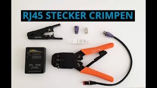 RJ45 Stecker crimpen mit Crimpzange  werkzeuglos  Netzwerkkabel Belegung selber machen [upl. by Elpmet]