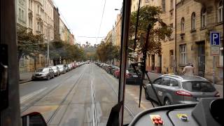 Prague tram line 6 Sporilov  Smichovske nadrazi [upl. by Ylahtan986]