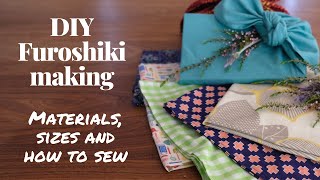 Handmade Furoshiki gift wrap  Materials sizes and how to sew [upl. by Edin]