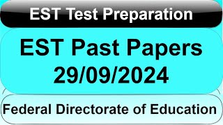 FDE EST Past Papers 2992024 Part 1 [upl. by Bainbrudge]