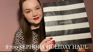 HUGE SEPHORA HOLIDAY HAUL 💸 [upl. by Nosnhoj]