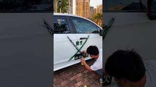 Cleaning graffitipainted cars [upl. by Aihsinat501]