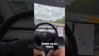 Amazing Tesla Autopilot 🚗✨ Navigates Construction Like a Pro 🛠️ [upl. by Ramilahs]