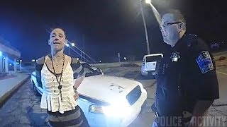 Bodycam Shows Handcuffed Woman Stealing Tulsa Police Car [upl. by Annawaj]