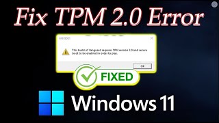 TPM 2 0 Windows 11 Fix How to Enable TPM in Windows 10 [upl. by Klement]